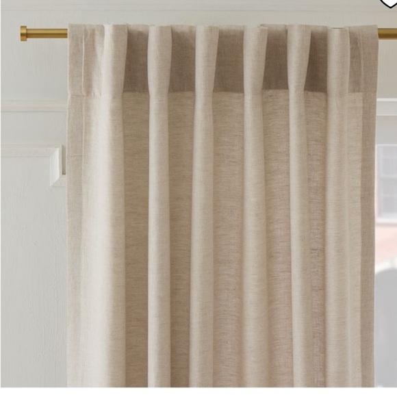 West Elm Custom Size European Flax Linen Curtain - Natural Flax 48x101 - Picture 2 of 8